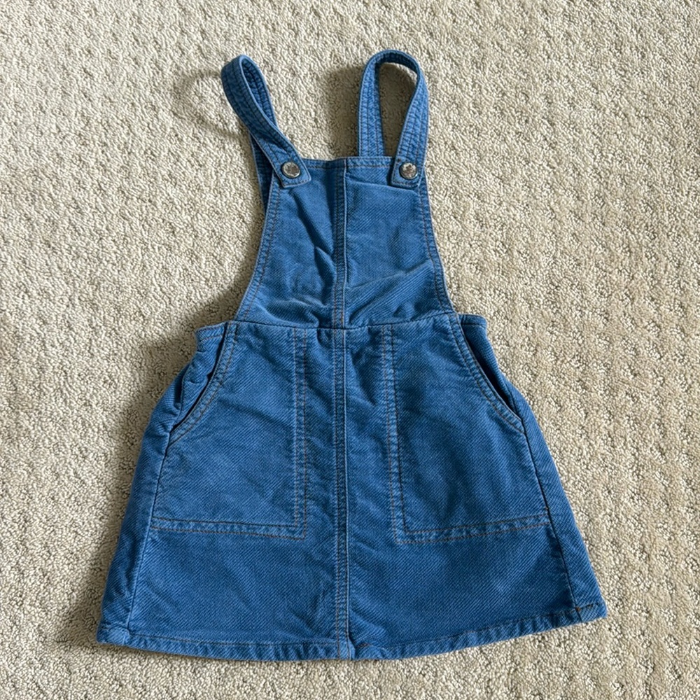 Zara mini corduroy blue jumper dress